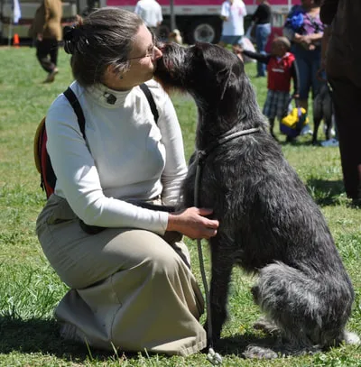 Cindy Hartman and her service dog, Rhett.